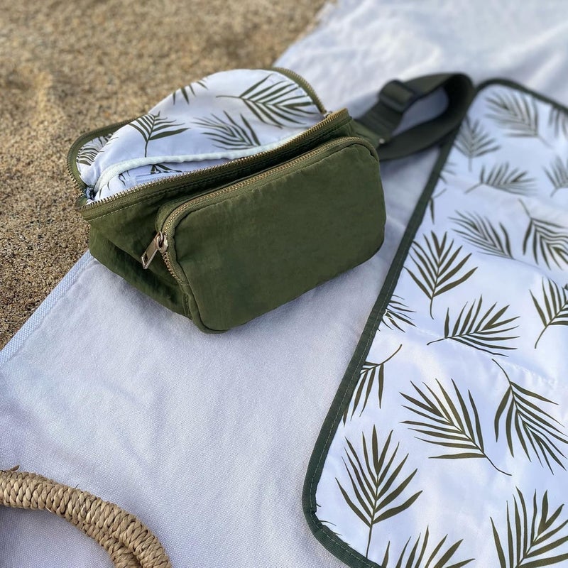 Ditty Co Store . - Lanikai Small Diaper Bag - Portable Changing Pad - Crossbody Bags For Women - Fanny Pack - Baby Travel Essentials (Olive Green) - Image 5